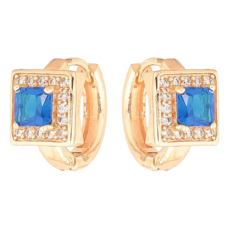 Сережки Xuping M&L Колір 18K колечка «Блакитний кристал в обрамленні дрібних кристаликів» фото №10