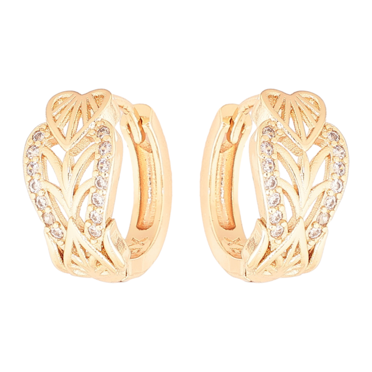 Серьги Xuping M&L Цвет 18K колечки Резной узор с кристаллами фото №13