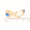 Серьги Xuping M&L Цвет 18K колечки Ромбовый узор с голубыми кристаллами фото №2 Серьги Xuping M&L Цвет 18K колечки Ромбовый узор с голубыми кристаллами фото №2