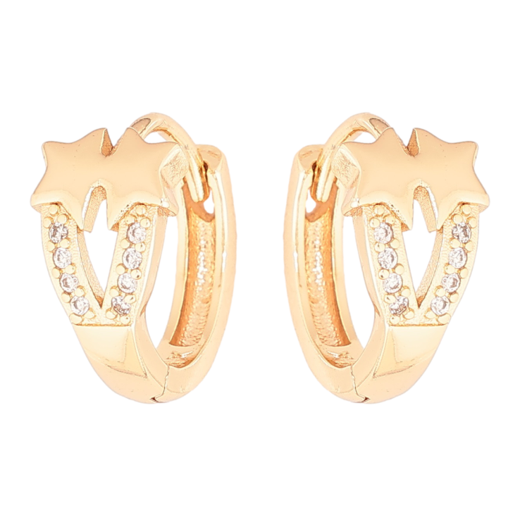 Сережки Xuping M&L Колір 18K колечка «Зірки з кришталевими доріжками» фото №13