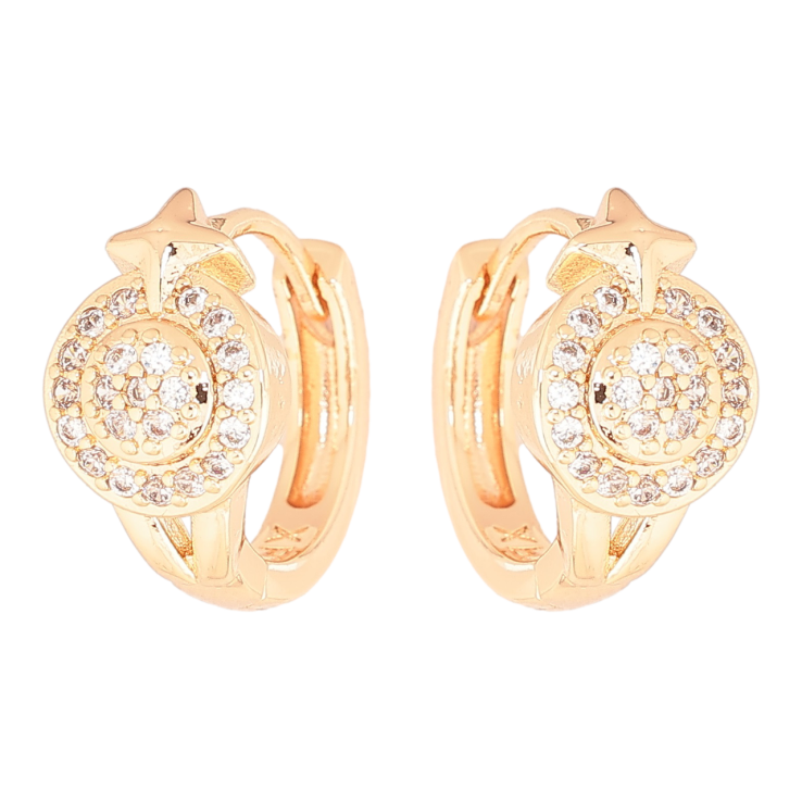 Серьги Xuping M&L Цвет 18K колечки Узор с кристаллами фото №2