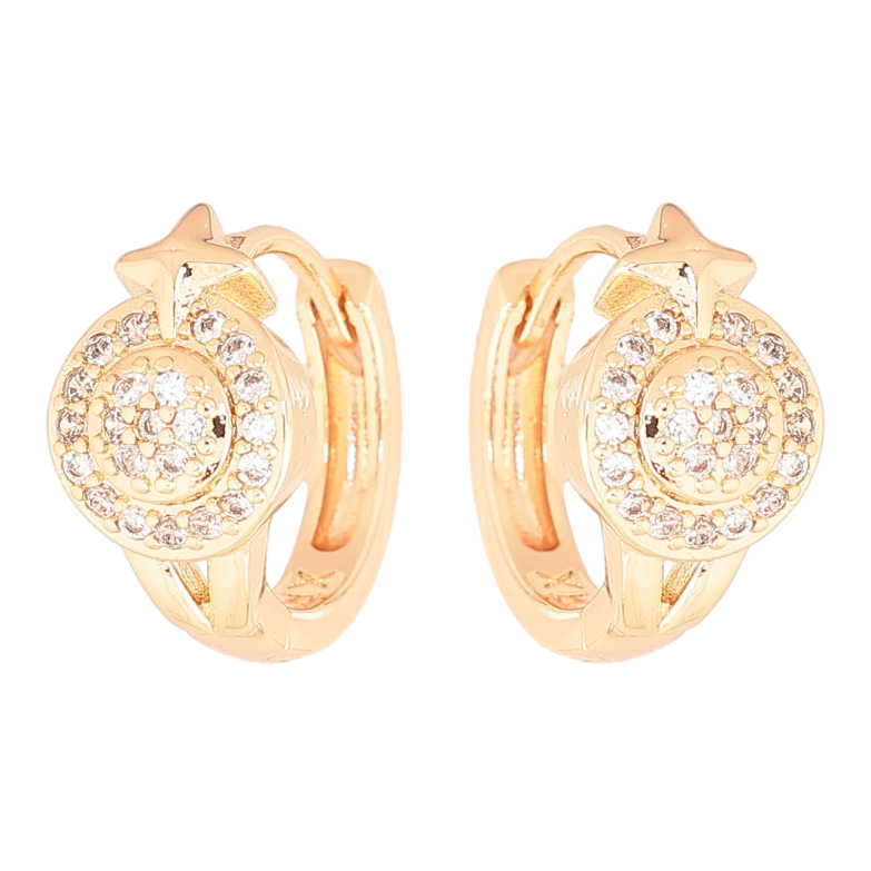 Серьги Xuping M&L Цвет 18K колечки Узор с кристаллами фото №1