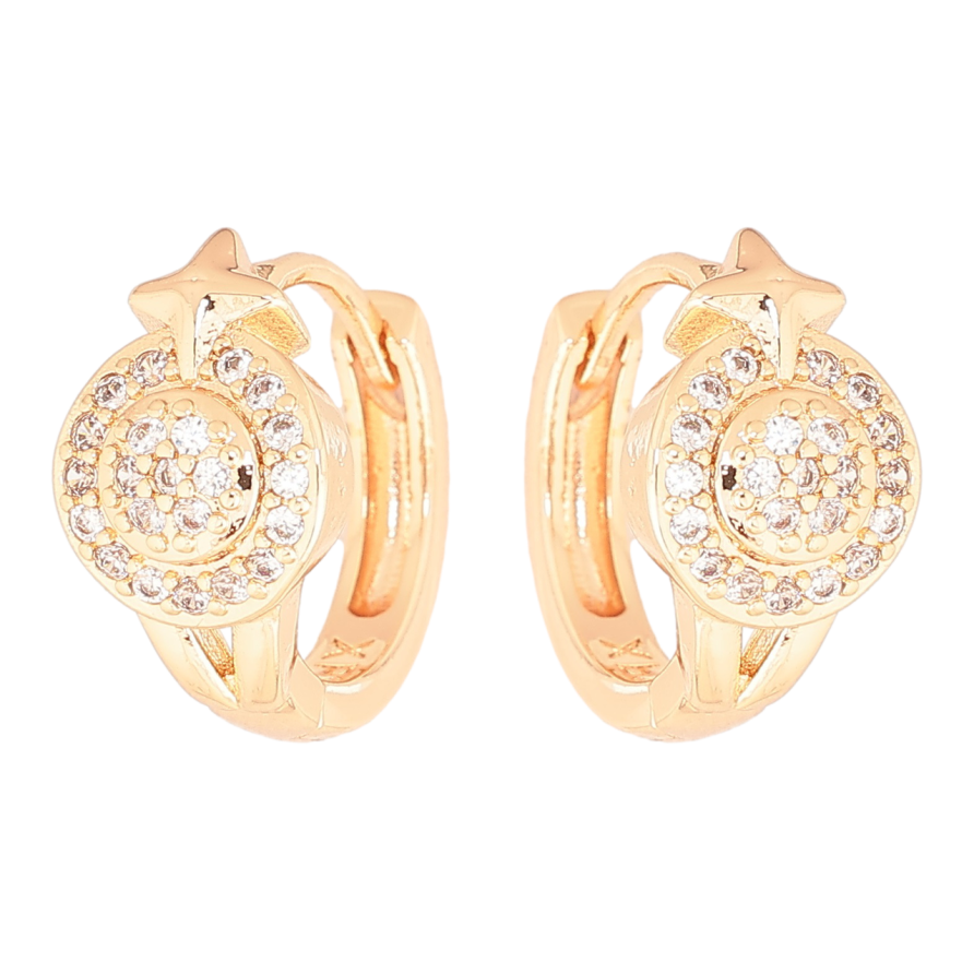 Серьги Xuping M&L Цвет 18K колечки Узор с кристаллами фото №1