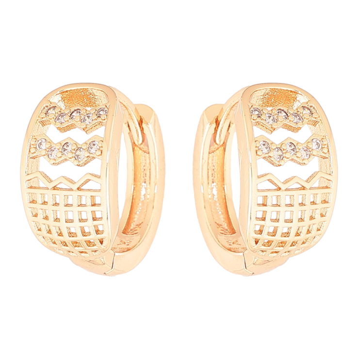 Серьги Xuping M&L Цвет 18K колечки Резной узор с кристаллами фото №12
