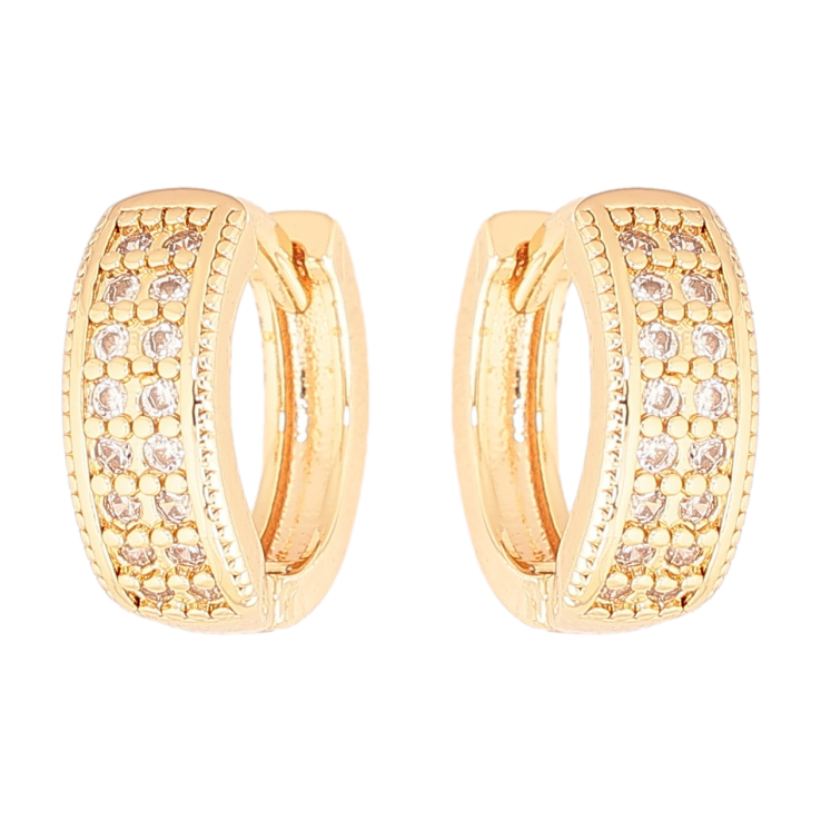 Сережки Xuping M&L Колір 18K колечка «Різьблений візерунок з кристалами» фото №15