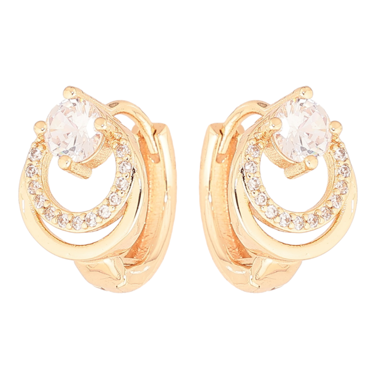 Серьги Xuping M&L Цвет 18K колечки Узор колечки с кристаллами фото №9