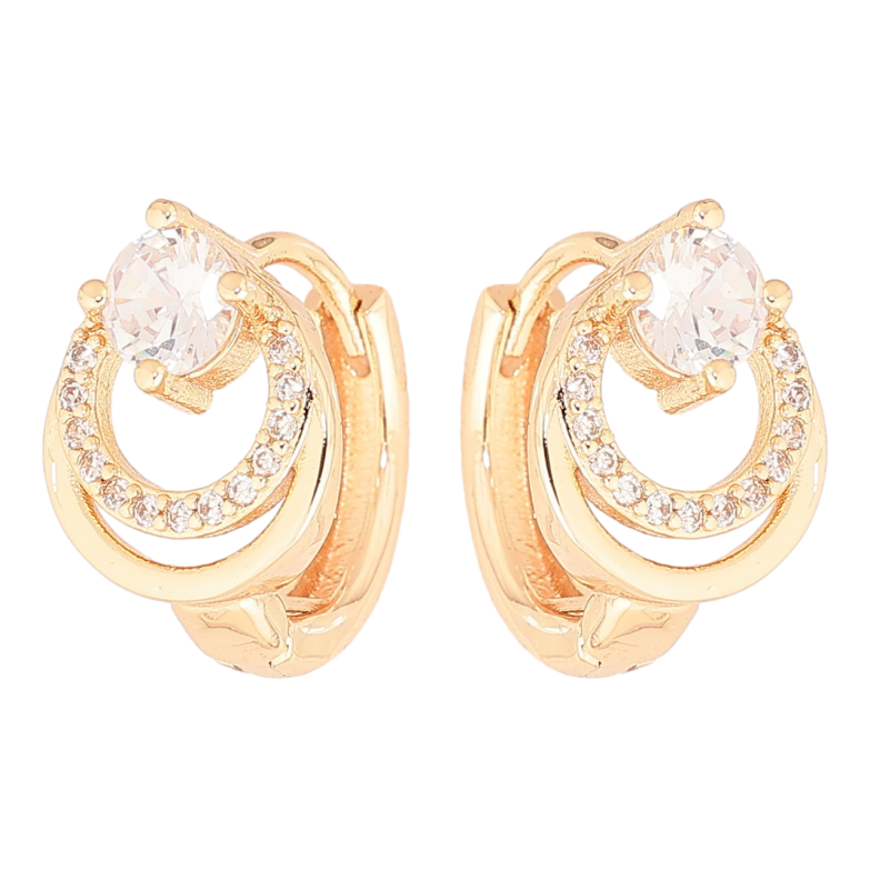 Серьги Xuping M&L Цвет 18K колечки Узор колечки с кристаллами фото №1