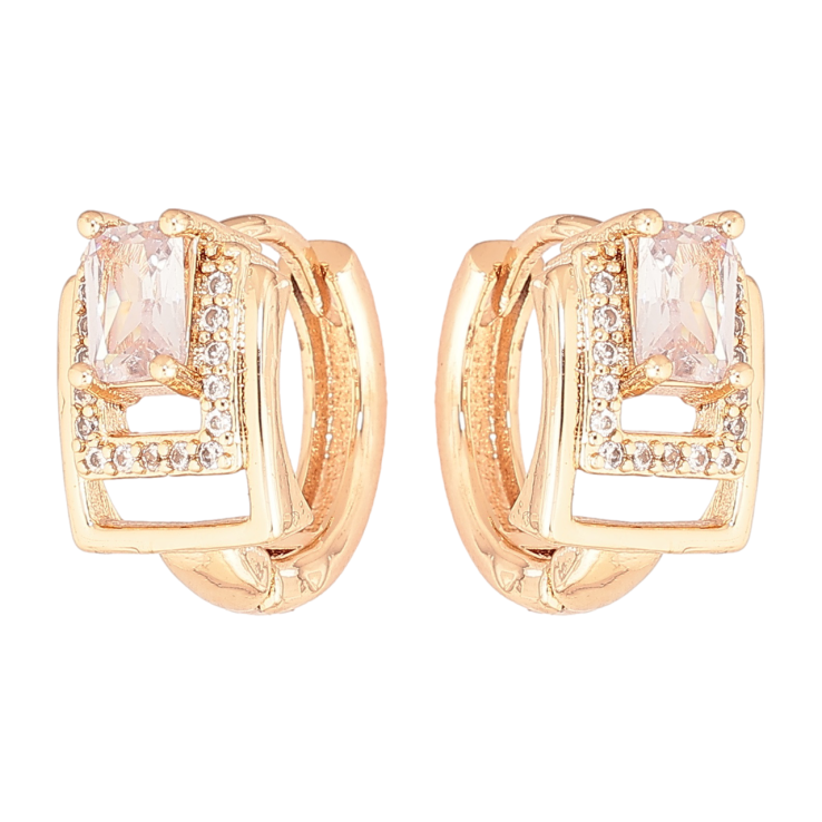 Сережки Xuping M&L Колір 18K колечка «Візерунок з кристалами» фото №20