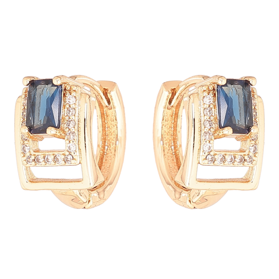 Сережки Xuping M&L Колір 18K колечка «Візерунок з синіми кристалами» фото №1