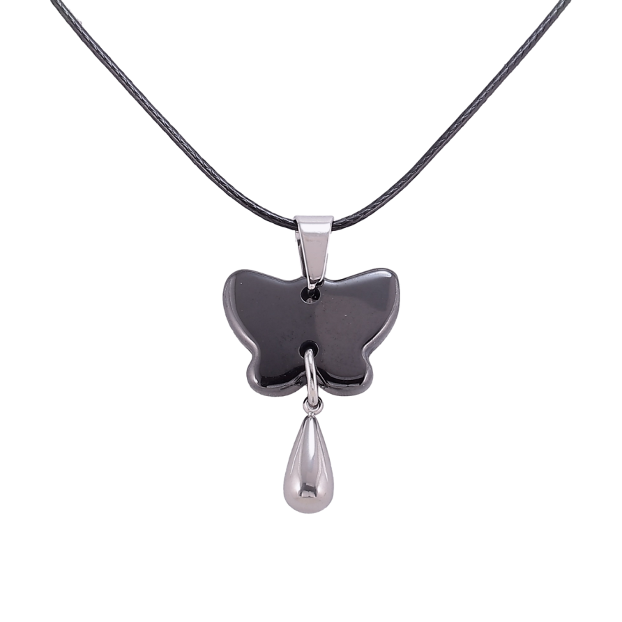 Підвіска на шнурі Xuping ТТМ Stainless Steel колір Родій «Керамічний метелик» довжина 47-52см х 1мм фото №1 Підвіска на шнурі Xuping ТТМ Stainless Steel колір Родій «Керамічний метелик» довжина 47-52см х 1мм фото №1