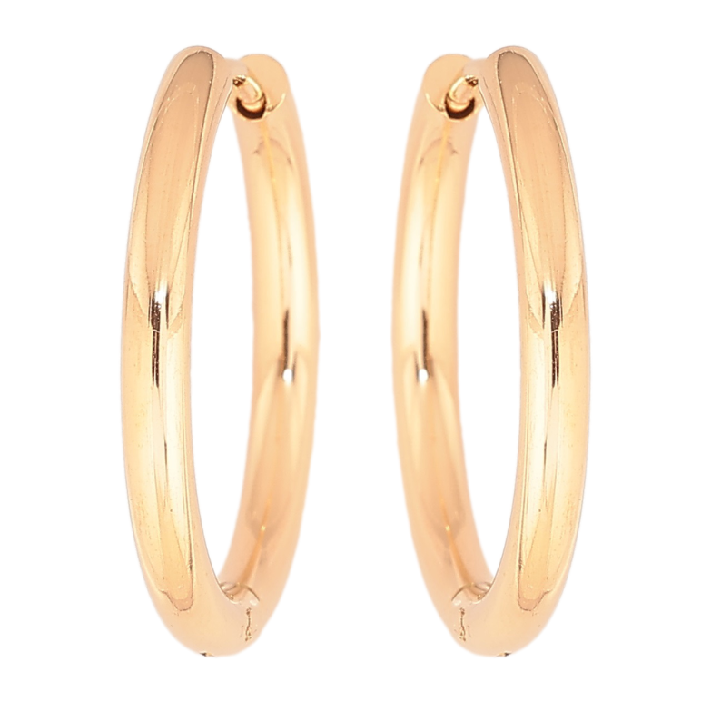 Сережки Xuping TTM Stainless Steel колір 18K колечка «Класика, шир. 2.5мм ø 23мм фото №1