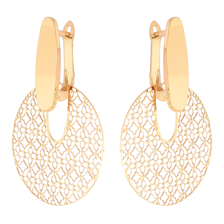 Серьги Xuping TTM Stainless Steel цвет 18K английский замок Ажурные подвески фото №1