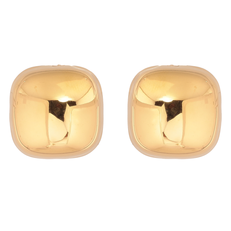 Серьги Xuping TTM Stainless Steel цвет 14К пусеты Объемные квадраты 18х18мм фото №1