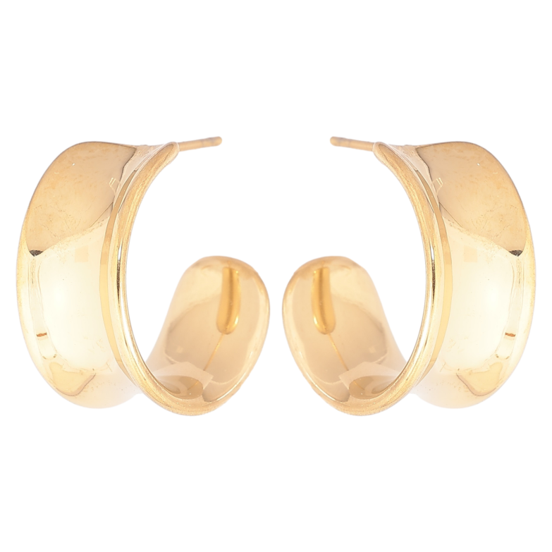 Серьги Xuping TTM Stainless Steel цвет 14К пусеты Широкие дуги с узором фото №1