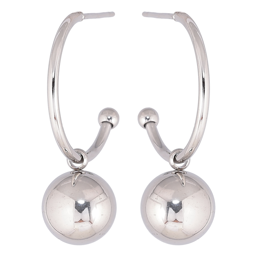 Сережки Xuping TTM Stainless Steel колір Родій пусети «Дуги з підвісками кульки» ø 10мм, 2 в 1 фото №1 Сережки Xuping TTM Stainless Steel колір Родій пусети «Дуги з підвісками кульки» ø 10мм, 2 в 1 фото №1