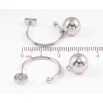 Сережки Xuping TTM Stainless Steel колір Родій пусети «Дуги з підвісками кульки» ø 10мм, 2 в 1 фото №2 Сережки Xuping TTM Stainless Steel колір Родій пусети «Дуги з підвісками кульки» ø 10мм, 2 в 1 фото №2