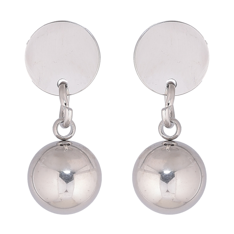 Серьги Xuping TTM Stainless Steel цвет Родий пусеты Круги с подвесками шариками фото №1 Серьги Xuping TTM Stainless Steel цвет Родий пусеты Круги с подвесками шариками фото №1