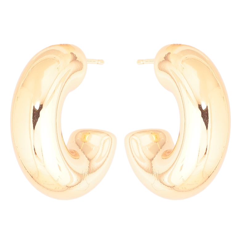 Серьги Xuping Позолота 18K пусеты Объемные дуги фото №2