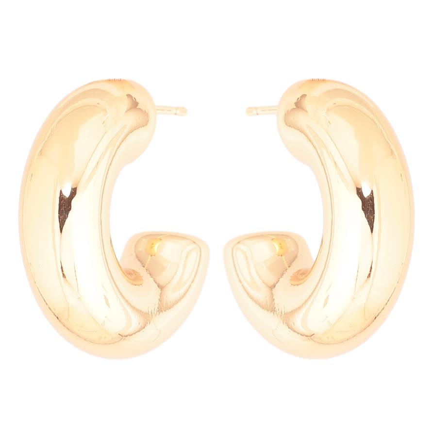 Сережки Xuping Позолота 18K пусети «Об'ємні дуги» фото №1