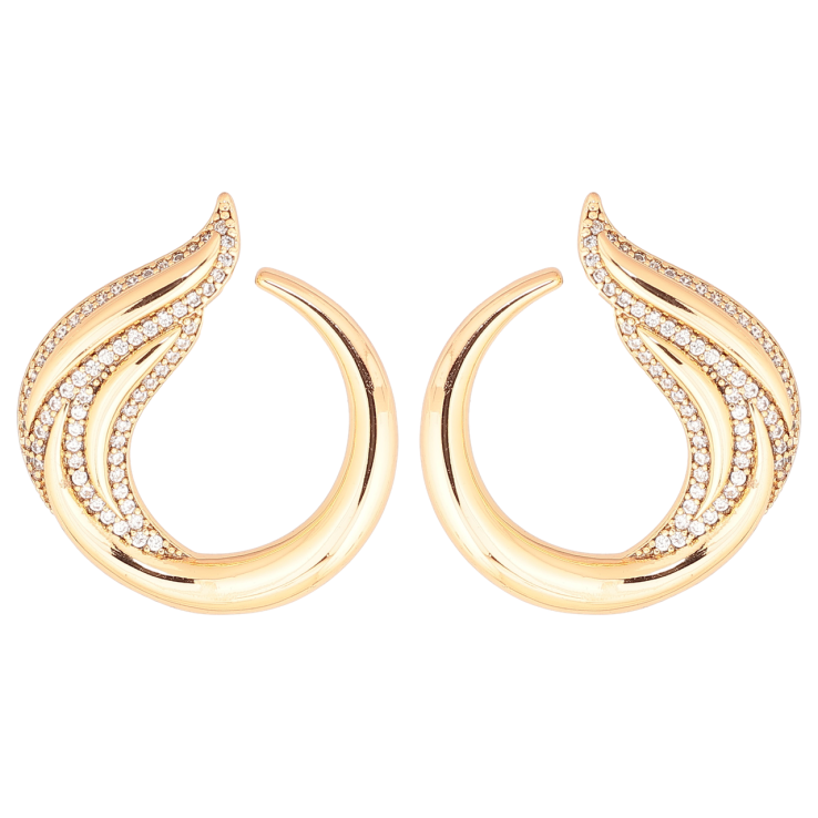Сережки Xuping Позолота 18K пусети «Витончені кола з кристалами» фото №10 Сережки Xuping Позолота 18K пусети «Витончені кола з кристалами» фото №10