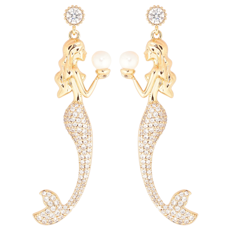 Сережки Xuping Позолота 18K пусети «Русалки» фото №9 Сережки Xuping Позолота 18K пусети «Русалки» фото №9