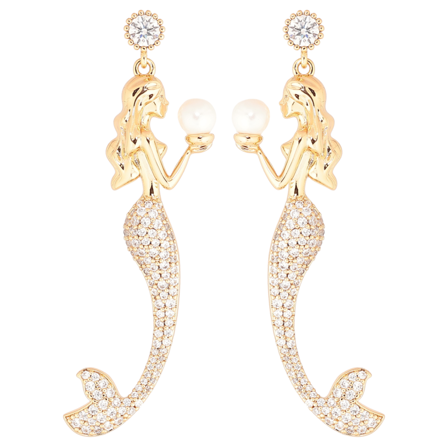 Сережки Xuping Позолота 18K пусети «Русалки» фото №1