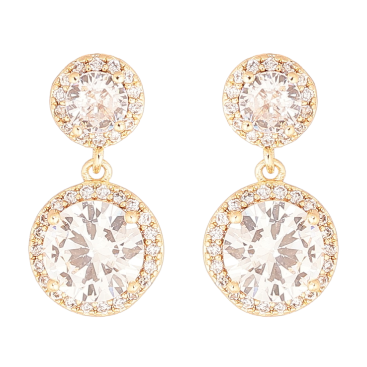 Сережки Xuping Позолота 18K пусети «Кристальні підвіски фото №21