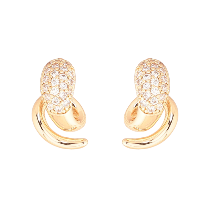 Сережки Xuping Позолота 18K пусети «Візерунок з кристалами фото №21 Сережки Xuping Позолота 18K пусети «Візерунок з кристалами фото №21