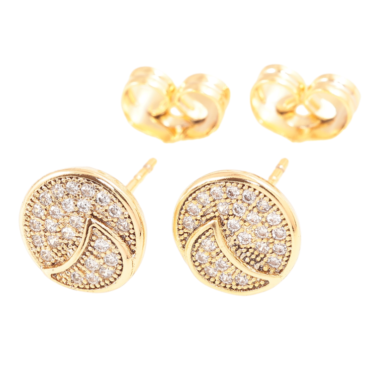 Сережки Xuping Позолота 18K пусети «Візерунок з кристалами ø 9мм фото №20 Сережки Xuping Позолота 18K пусети «Візерунок з кристалами ø 9мм фото №20