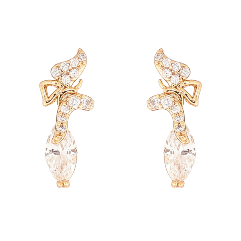 Сережки Xuping Позолота 18K пусети «Метелики з кристалами фото №1