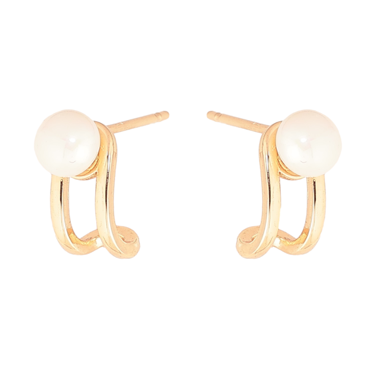 Сережки Xuping Позолота 18K пусети Візерунок з перлинами фото №3