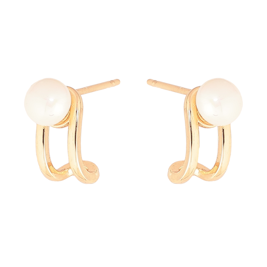 Сережки Xuping Позолота 18K пусети Візерунок з перлинами фото №1