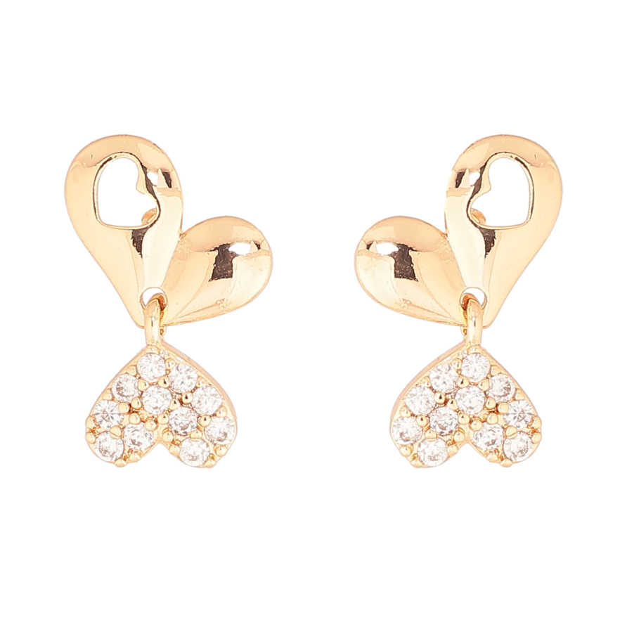 Сережки Xuping Позолота 18K пусети Сердечка фото №1