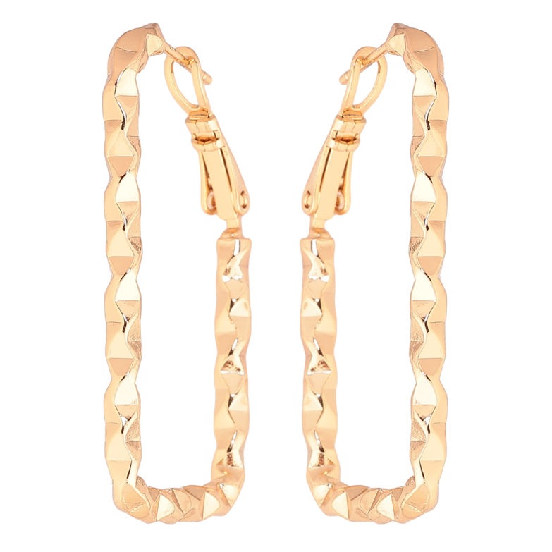 Сережки Xuping Позолота 18K італійський замок «Прямокутники з візерунком фото №1 Сережки Xuping Позолота 18K італійський замок «Прямокутники з візерунком фото №1