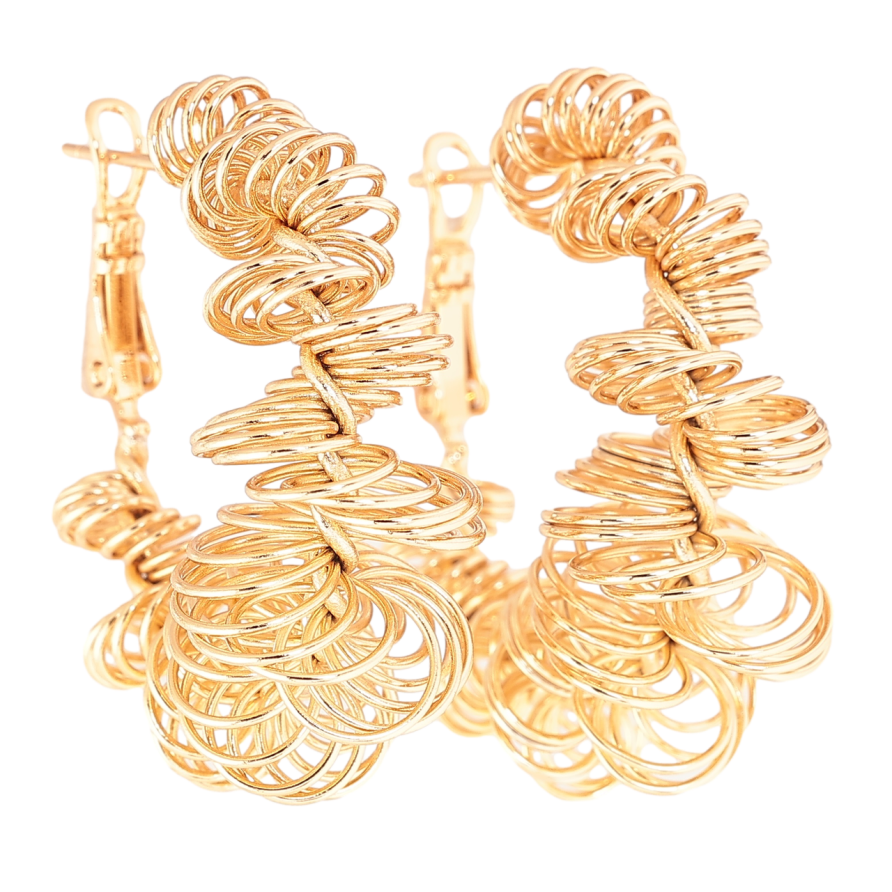 Серьги Xuping Позолота 18K итальянский замок Спиральный узор фото №1