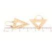Сережки Xuping Позолота 18K замок-скоба «Трикутники з різьбленим візерунком фото №2