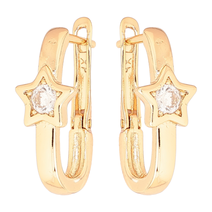 Серьги Xuping Позолота 18K английский замок Звезды фото №22