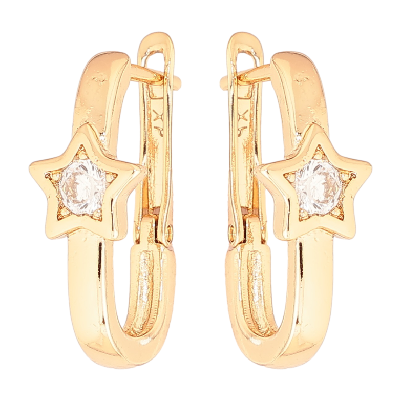 Серьги Xuping Позолота 18K английский замок Звезды фото №1