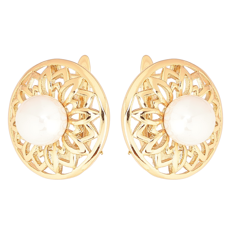 Серьги Xuping Позолота 18K английский замок Цветочный узор с жемчужинами фото №23