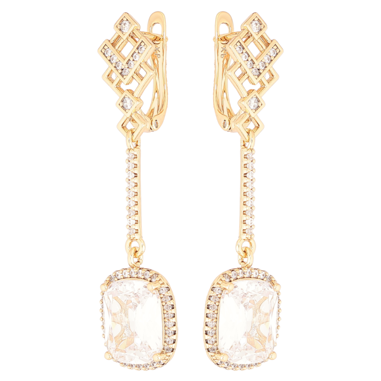 Серьги Xuping Позолота 18K английский замок Кристальные подвески фото №1 Серьги Xuping Позолота 18K английский замок Кристальные подвески фото №1