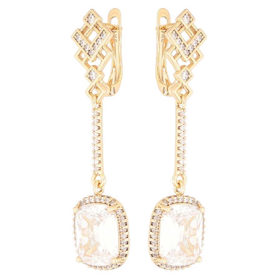 Серьги Xuping Позолота 18K английский замок Кристальные подвески фото №1 Серьги Xuping Позолота 18K английский замок Кристальные подвески фото №1