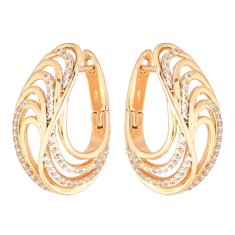 Серьги Xuping Позолота 18K английский замок Декоративный узор с кристаллами фото №1 Серьги Xuping Позолота 18K английский замок Декоративный узор с кристаллами фото №1