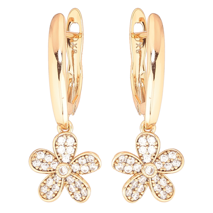 Серьги Xuping Позолота 18K английский замок Цветочки фото №4