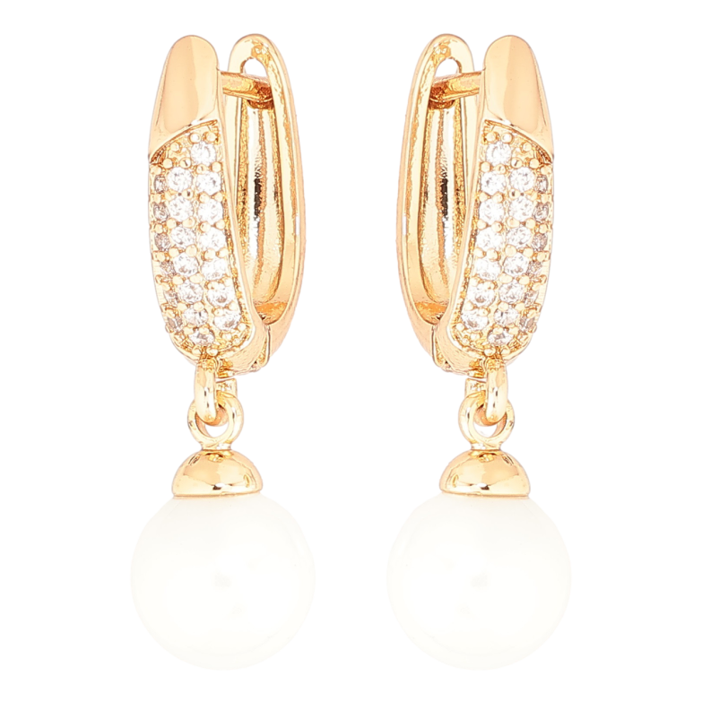 Сережки Xuping Позолота 18K англійський замок Перлинні підвіски фото №1 Сережки Xuping Позолота 18K англійський замок Перлинні підвіски фото №1