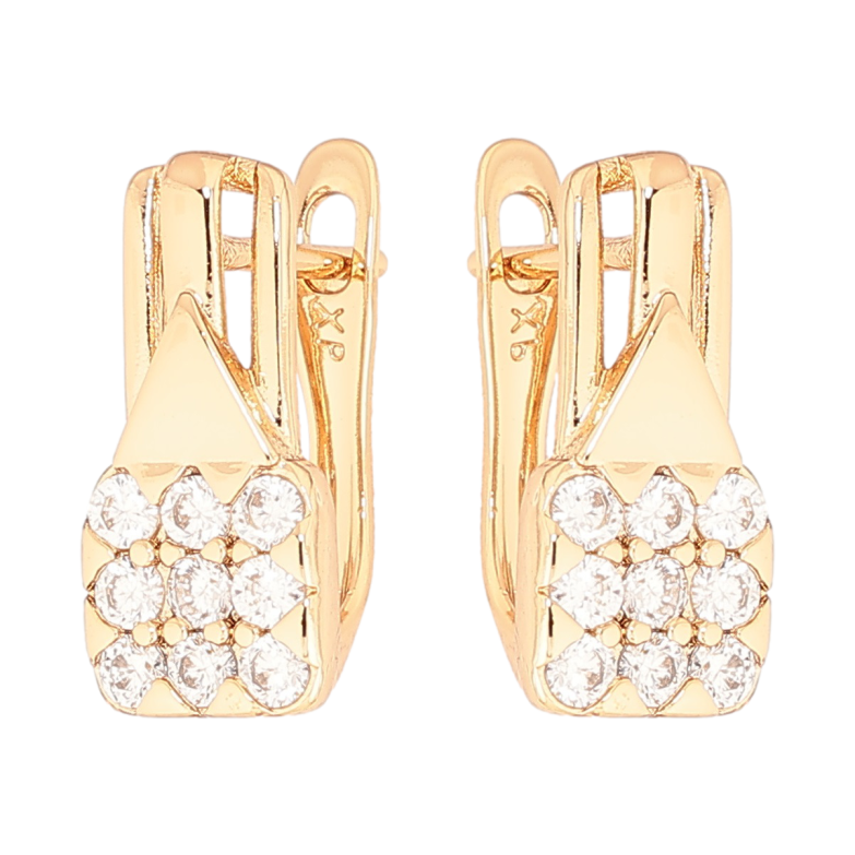 Сережки Xuping Позолота 18K англійський замок Інкрустація кристалами фото №6