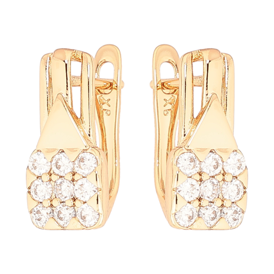 Сережки Xuping Позолота 18K англійський замок Інкрустація кристалами фото №1