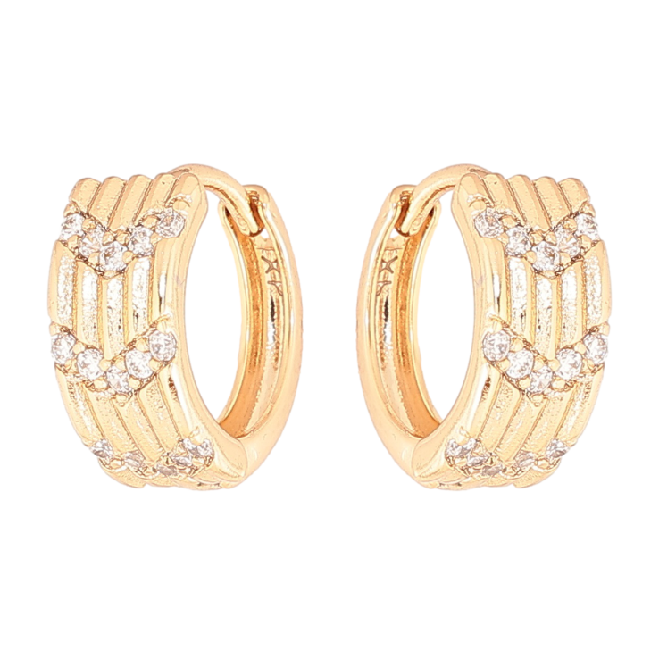 Серьги Xuping Позолота 18K колечки Узор с кристаллами фото №3