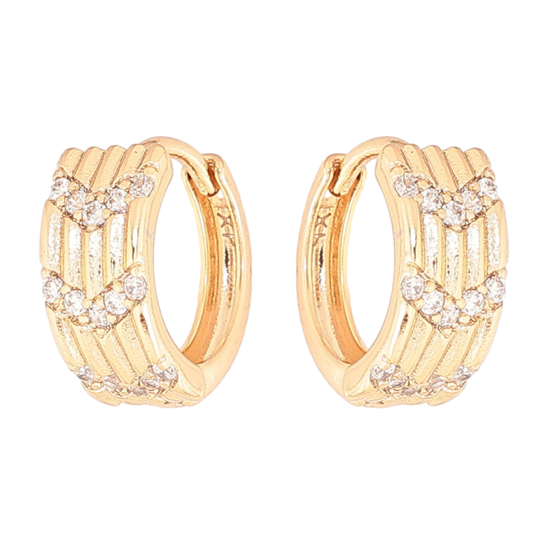 Сережки Xuping Позолота 18K колечка Візерунок з кристалами фото №3