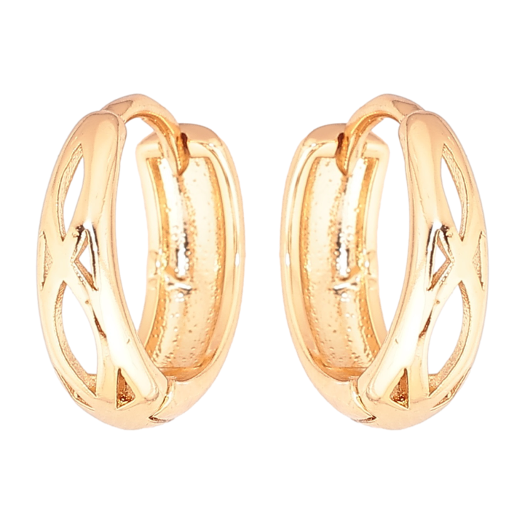 Серьги Xuping Позолота 18K колечки Резной узор фото №12