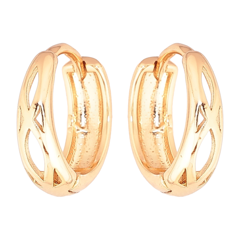 Сережки Xuping Позолота 18K колечка Різьблений візерунок фото №1